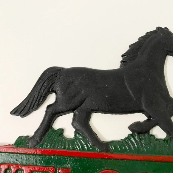 Cast  Iron Horse Welcome Door Hanger Sign Farmhouse Decor - Picture 6 of 16